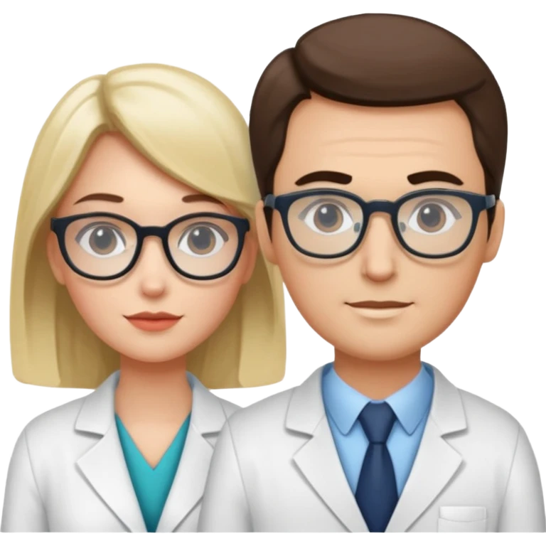 Perfect love. Psychologist girl and a futurologist man emoji