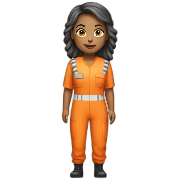 female prisoner in orange jumpsuit emoji