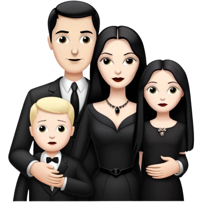 Gomez and morticia Addams with their son emoji