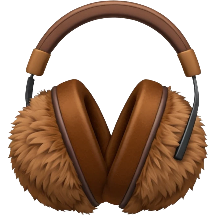 Warm brown completely fluffy earmuffs emoji
