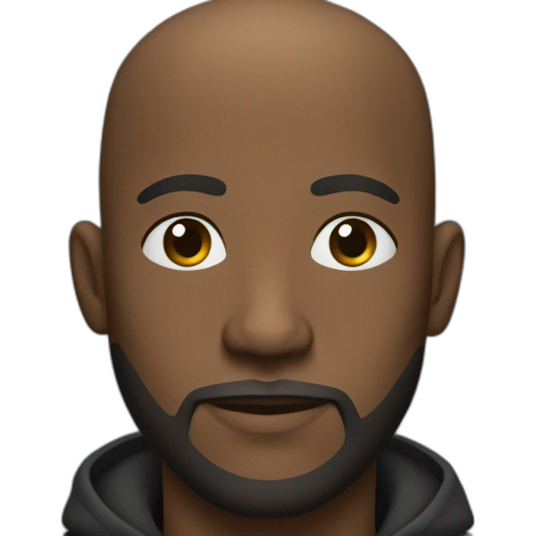 bald headed black person with a beard emoji