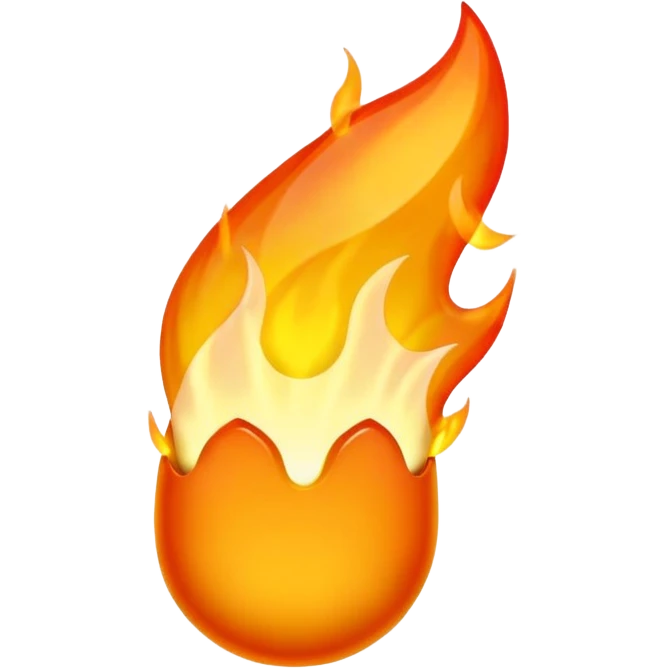 Streak / On Fire Emoji

Glossy 3D emoji of a flaming icon or bullet, glowing orange flames, gold reflections. emoji