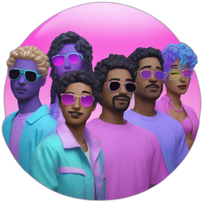 Vaporwave group of people  emoji