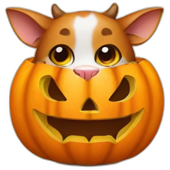 cat-cow hybrid in a pumpkin emoji
