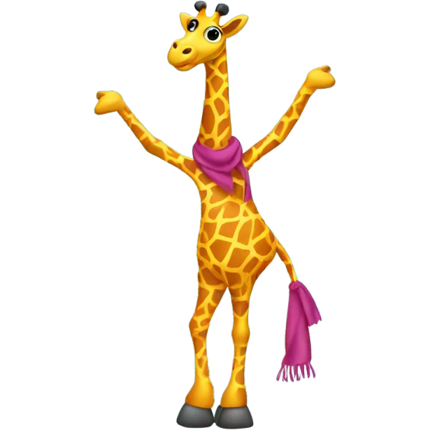 Disco dancing giraffe wearing a scarf  emoji