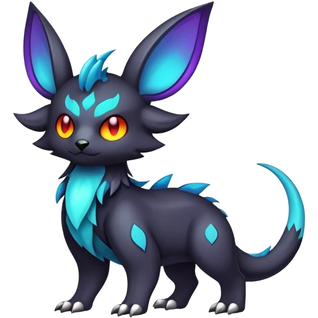 cool colorful dark fantasy animal hybrid Fakemon full body emoji