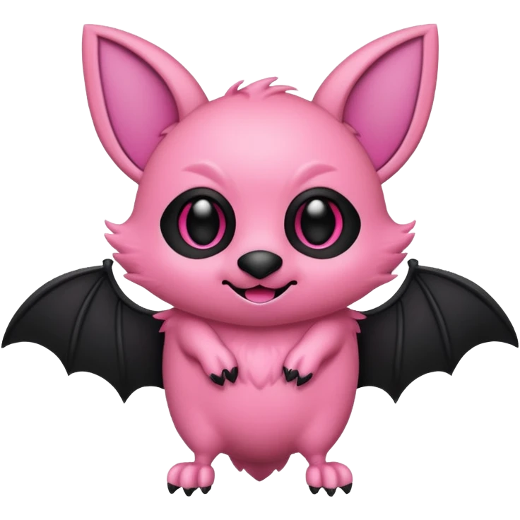 Pink and black bat emoji