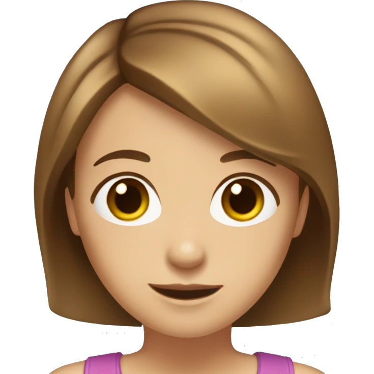 Light brown hair shoulder length hair with brown eyes girl emoji