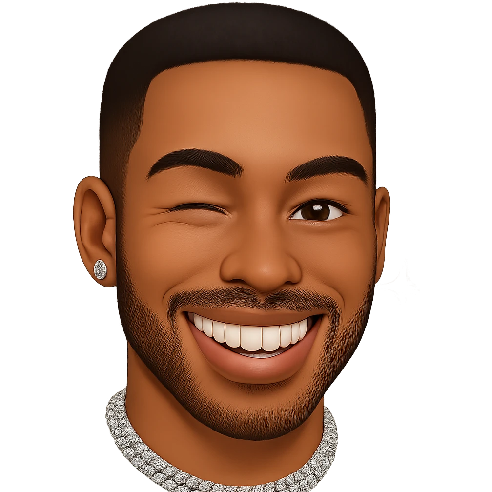winking face emoji with a sparkling earring emoji