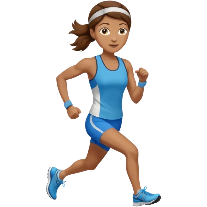 middle-aged female runner brown hair emoji