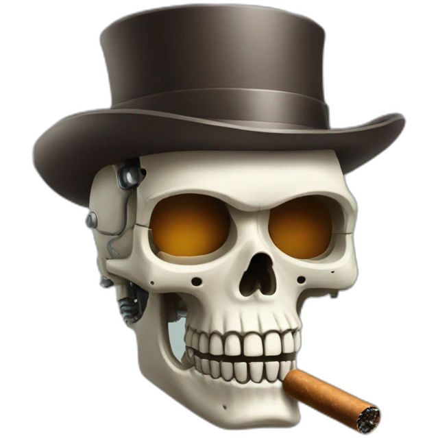 robot skull with a cigar emoji