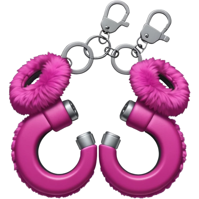 Fluffy magenta handcuffs emoji