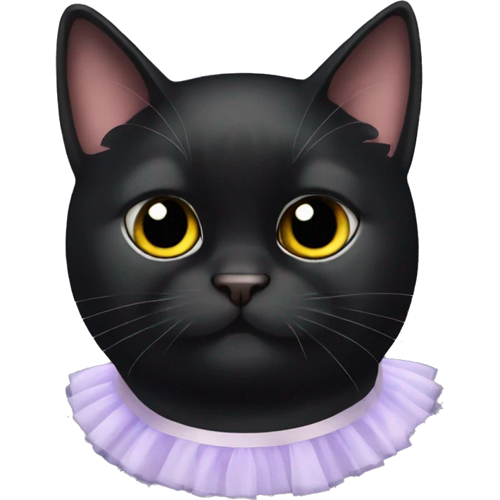 My black fat cat luna with a tutu emoji