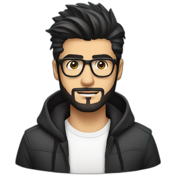 zayn malik with spectacles and beard emoji