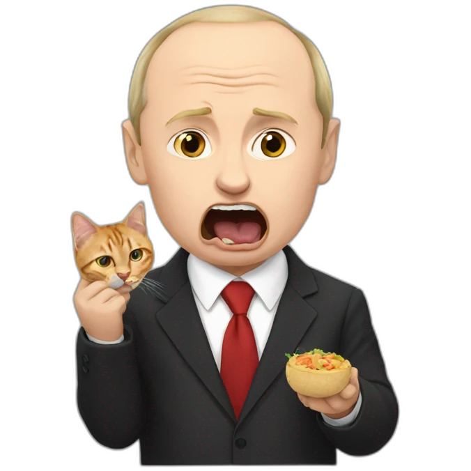Putin eating a cat emoji
