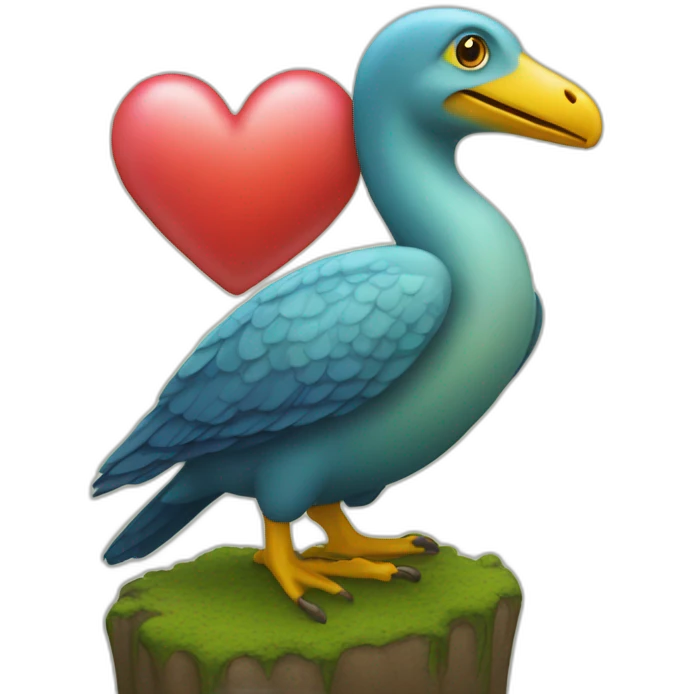 Ornithorinque avec un coeur emoji