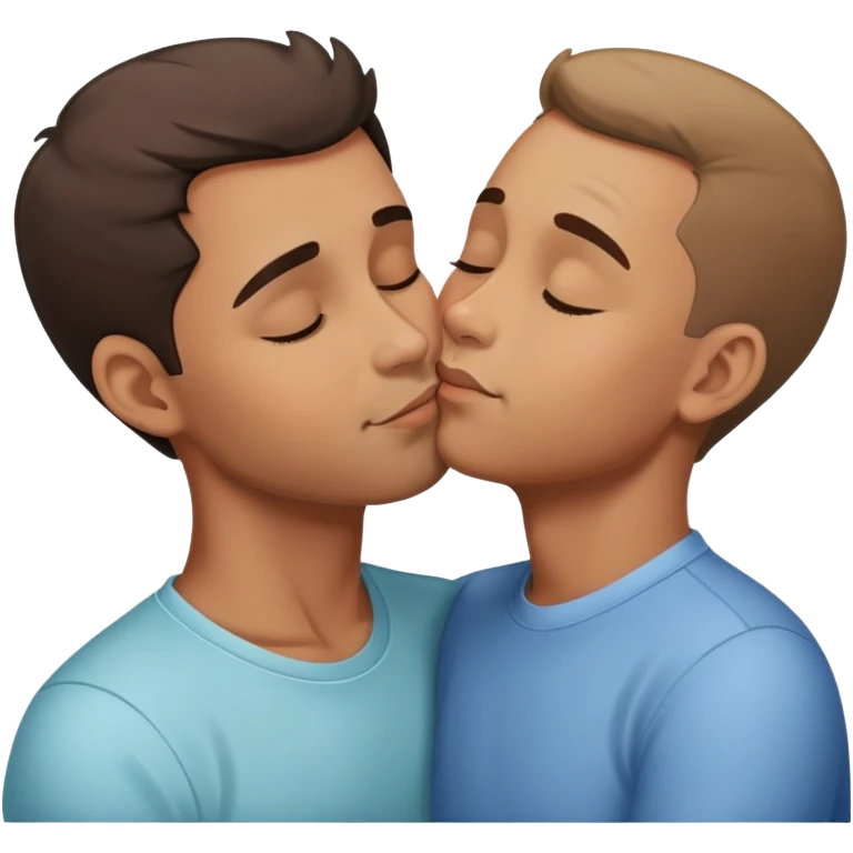 Father giving his child a gentle kiss on the forehead, family love emoji