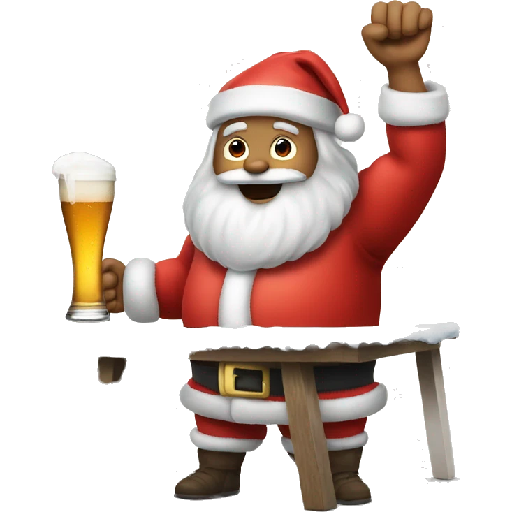 Santa playing beer pong emoji
