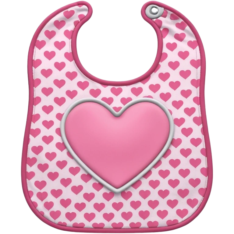 Pink bib with heart pattern emoji