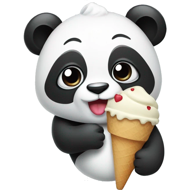 Panda with ice cream emoji