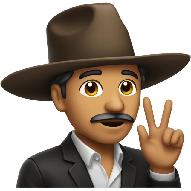 Mexican man with a hat blowing a kiss emoji