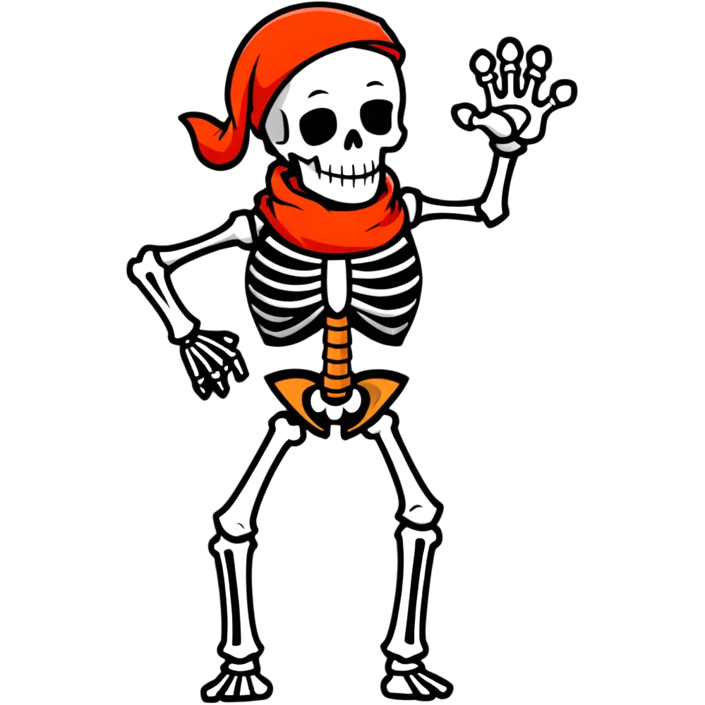 Papyrus from Undertale, tall skeleton with a red scarf, white body armor, orange-red gloves, enthusiastic pose emoji