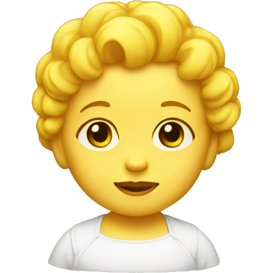 Yellow baby with single curl emoji