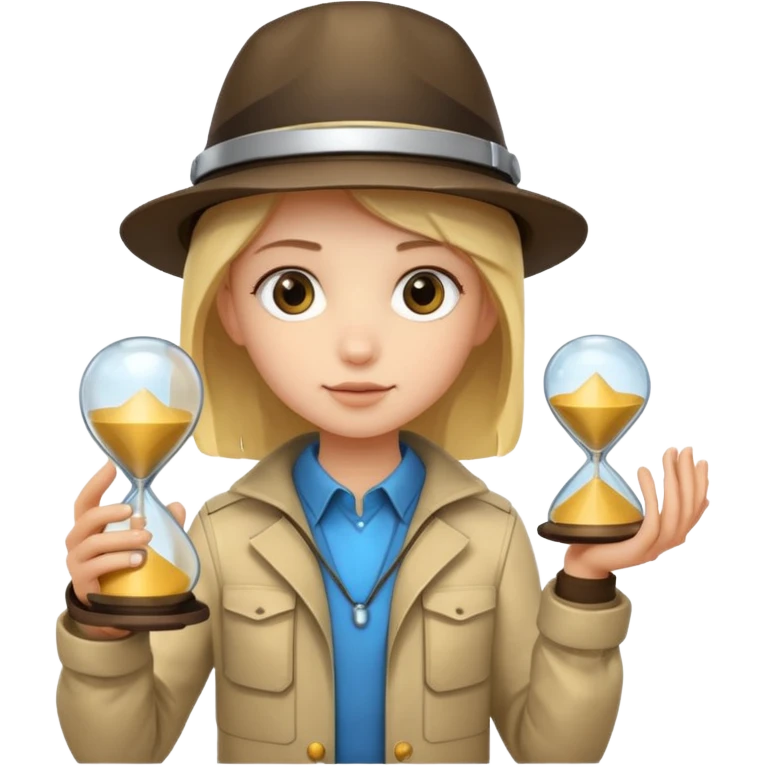 future Explorer with futuristic sandglass emoji