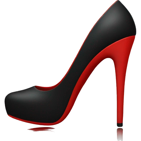 black heels with red under the bottom emoji