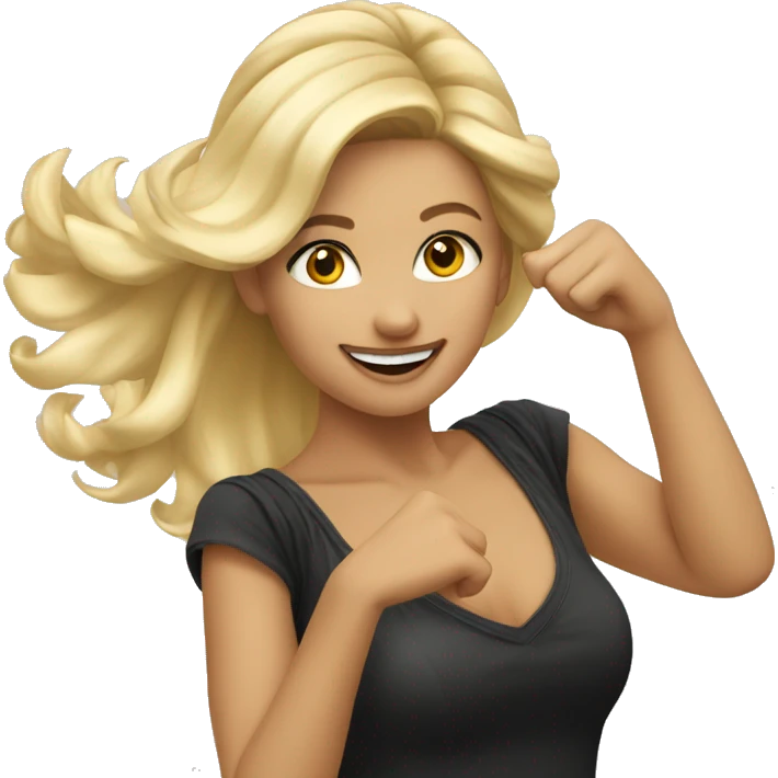 Beautiful blonde dancing emoji