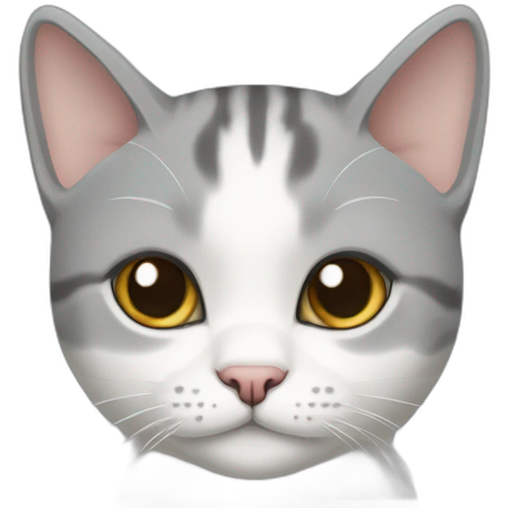 Gray and white English shorthair cat emoji