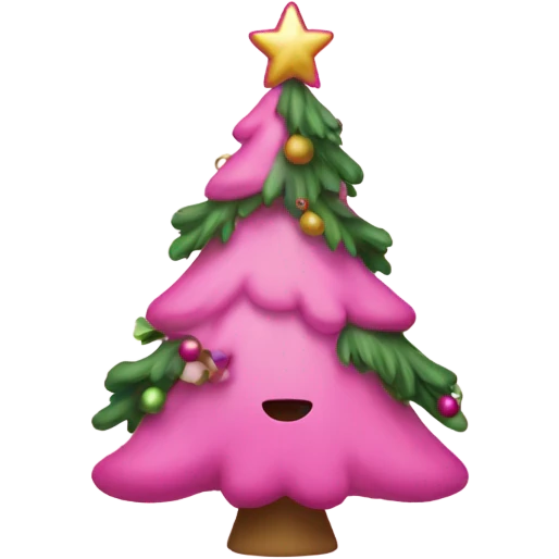 Pink little Debi Christmas tree emoji