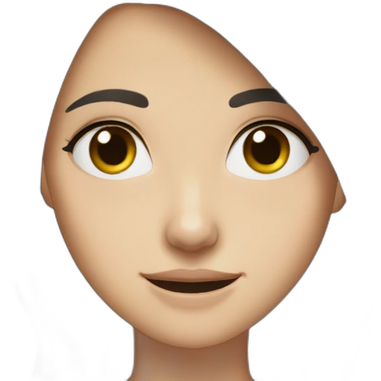 white girl dark hair smile emoji