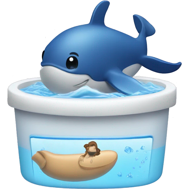 Slide with lotion and whale emoji