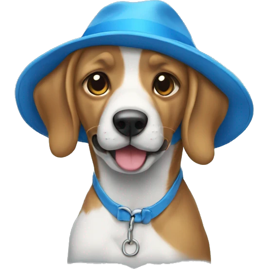 un chien qui porte une chemise bleu emoji