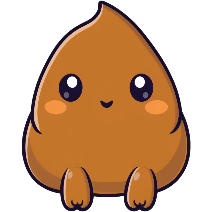 cute poop with big eyes emoji