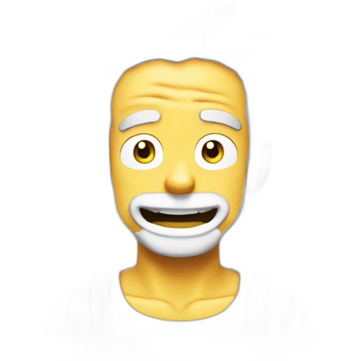 Luffy in The Simpson with white hair and smile emoji