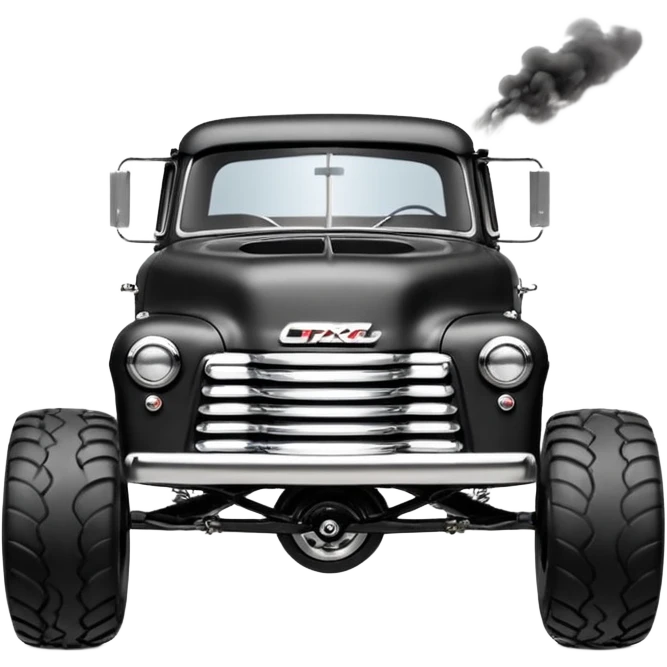 1:10 off-road lcg smoking Arrma Traxxas Basher Wednesday Adam’s 1954 blackened tarnished hotrod streamlined anime Chevrolet extended cab rc pickup ( extra wide low-profile pin tires chrome wheels without fenders) emoji