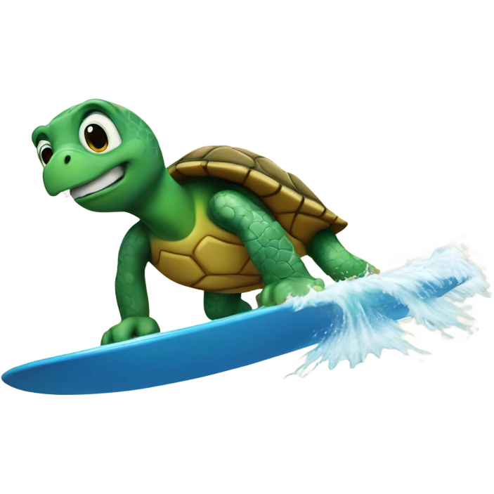 Turtle surfing emoji