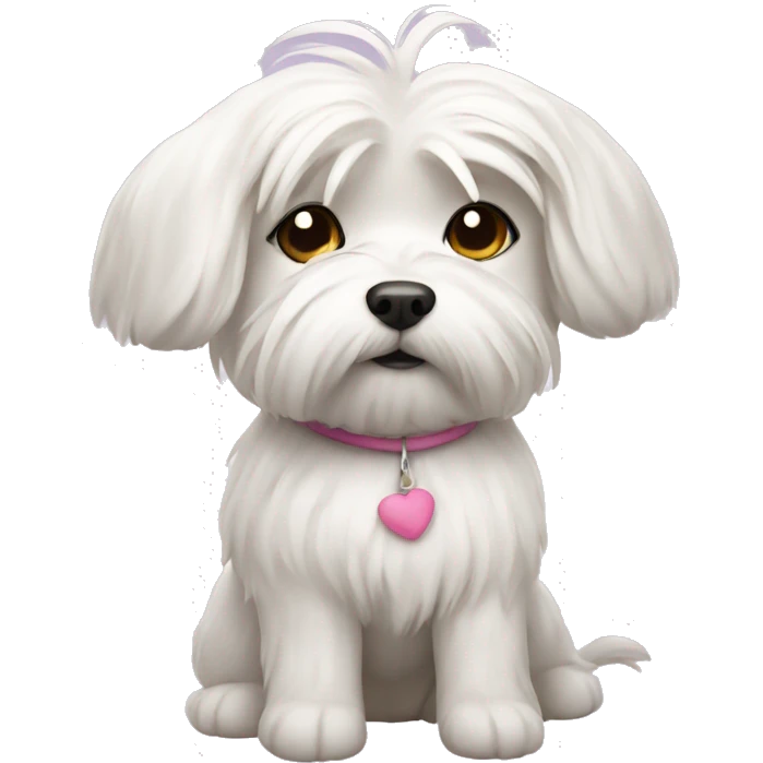 Maltese dog with a bun emoji
