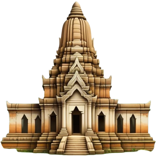 Cinematic Realistic Ayutthaya Ruins Landmark Emoji, depicted with ancient temple ruins amid lush greenery rendered with dramatic textures and nostalgic, warm lighting. emoji