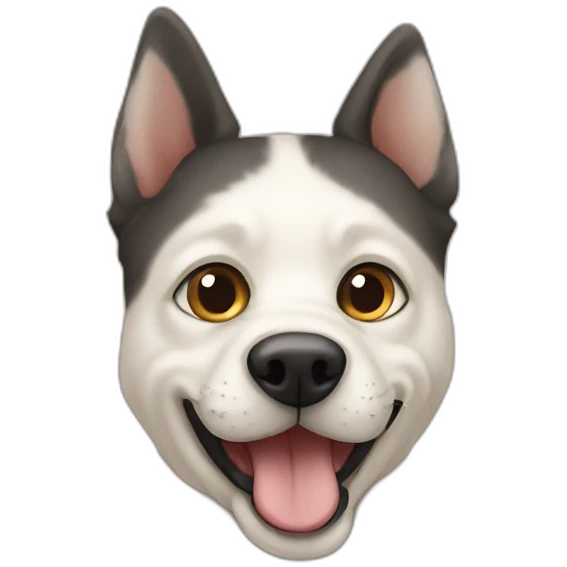 Perro con ojos de gato y lengua de serpiente emoji