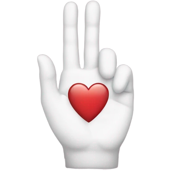 Hand heart with a T inside emoji