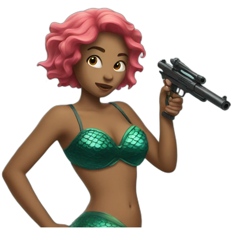 mermaid with gun emoji