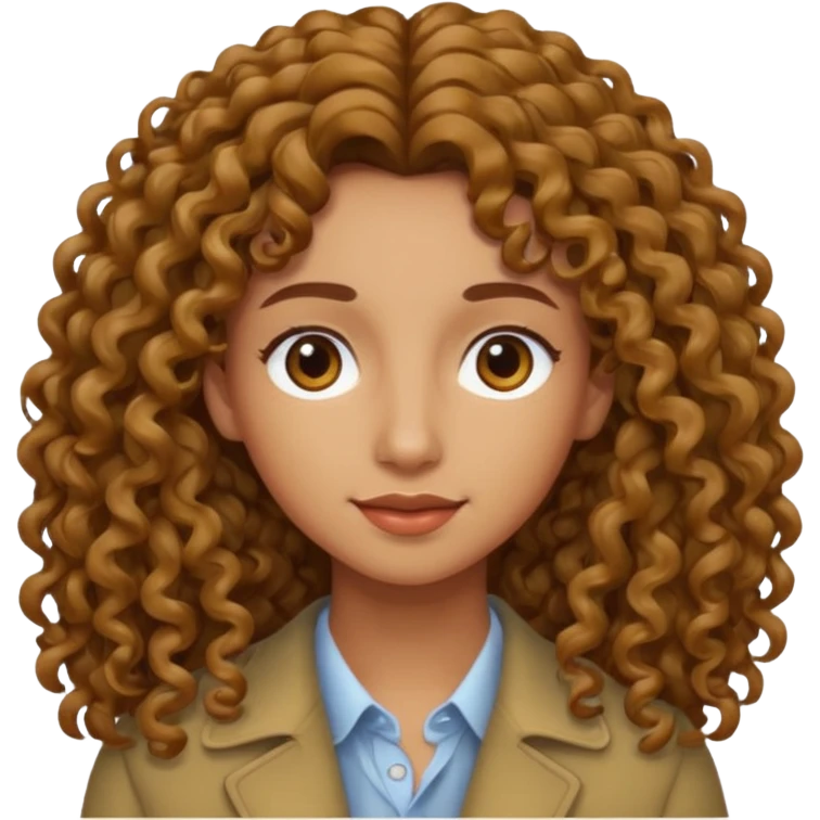 long hair light brown curly olive skin emoji