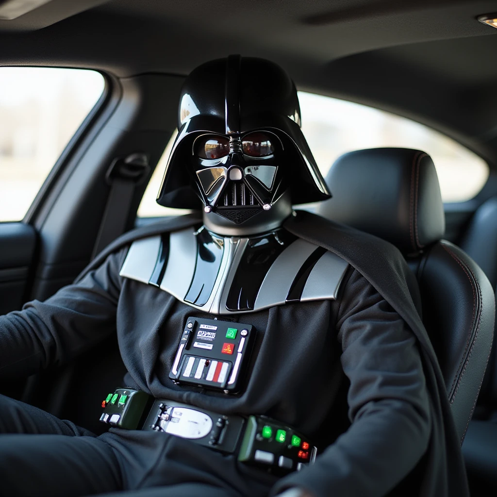 Darth vader sitting in porsche 911 emoji