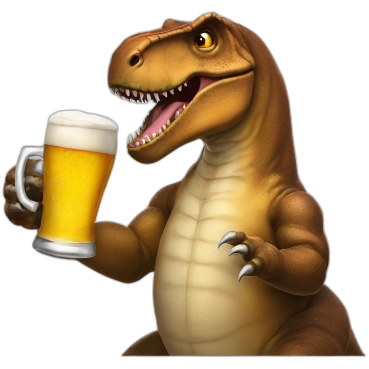 T Rex bebiendo cerveza emoji