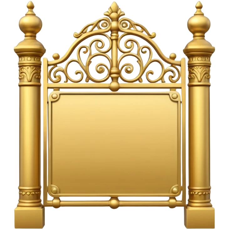 Gold gates holding a large blank sign emoji