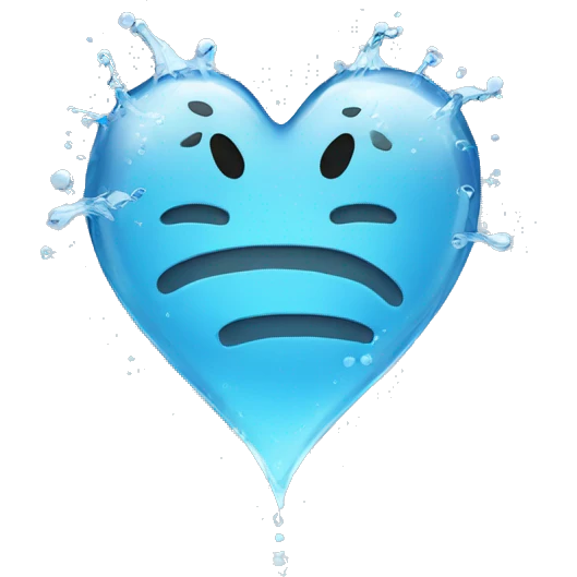 Heart with water emoji