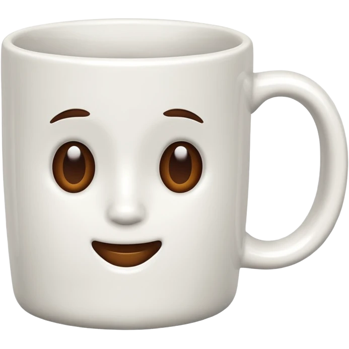White coffee mug no face emoji